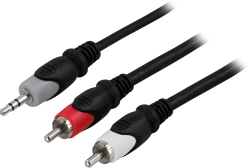Cable 1x3.5mm Ma > 2xRCA Ma 10m