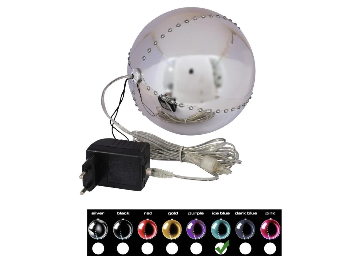 Europalms LED Snowball 15cm, ice blue