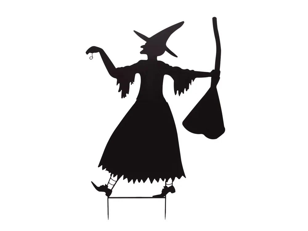 Europalms Slhouette Metal Witch with Broom, 140cm
