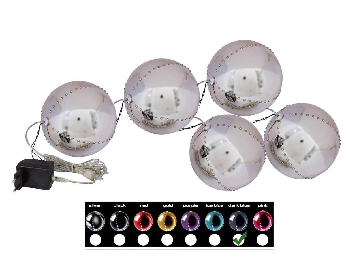 Europalms LED Snowball 8cm, dark blue 5x
