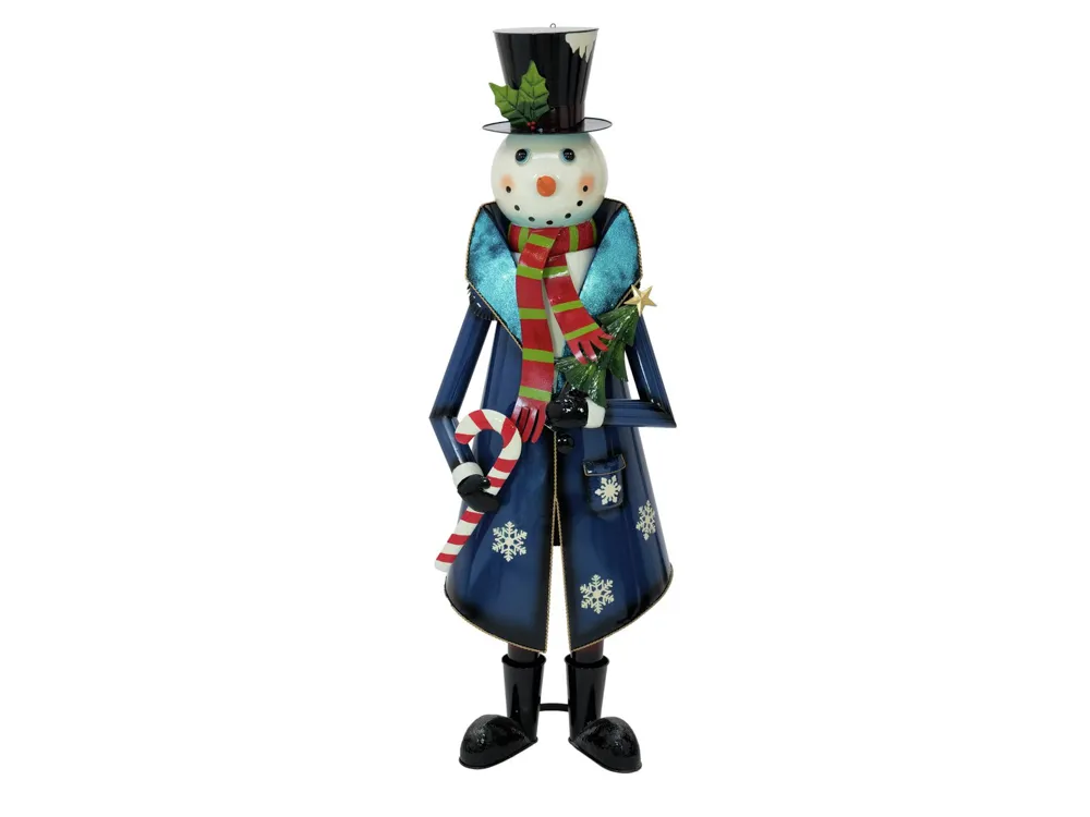 Europalms Snowman with Coat, Metal, 150cm, blue