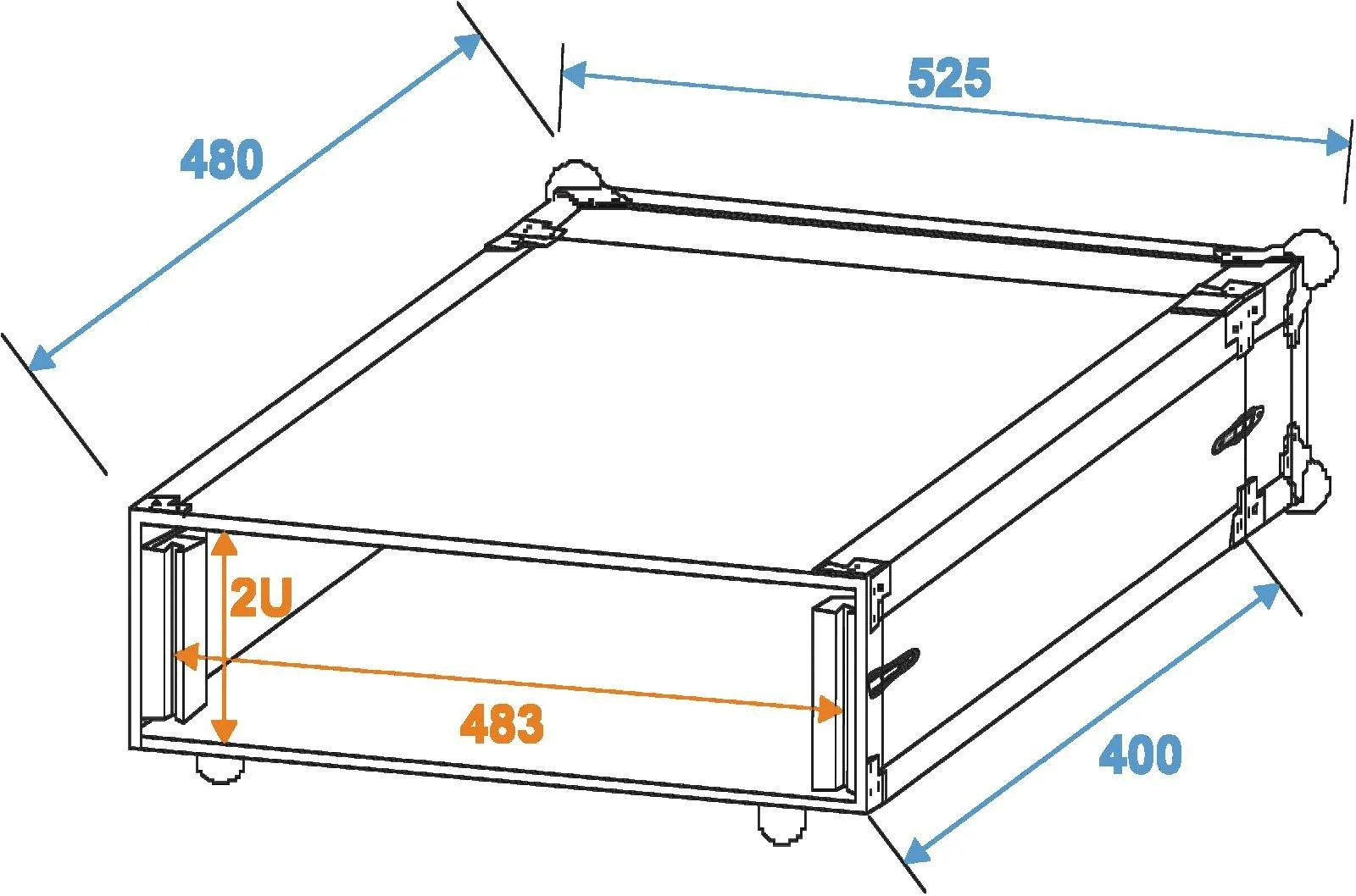 Roadinger Effect Rack CO DD 2U 40cm deep black