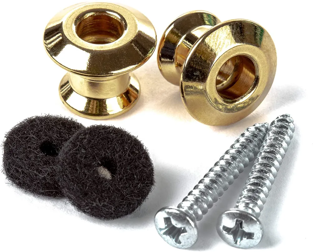 Dunlop 2PSLS034G Straplok Dual Design Button Set Gold