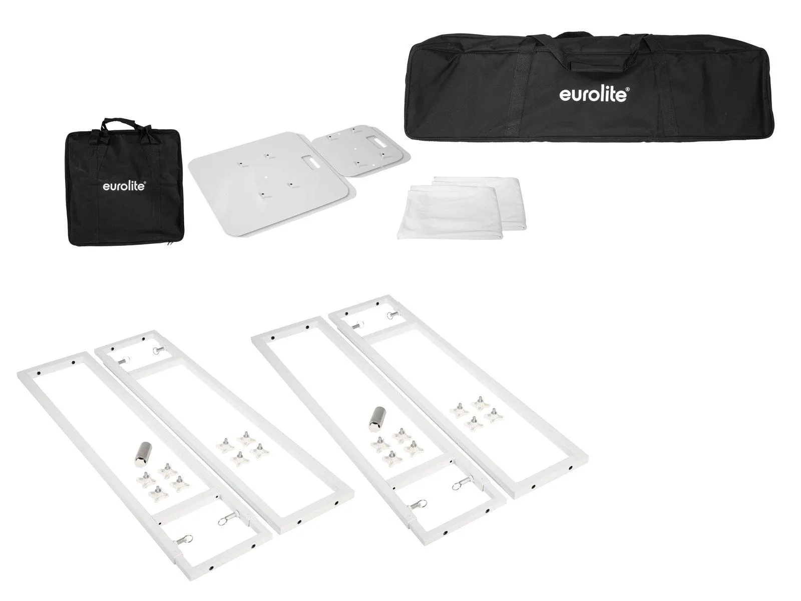 Eurolite 2x Stage Stand variable incl. Cover and Bag, white