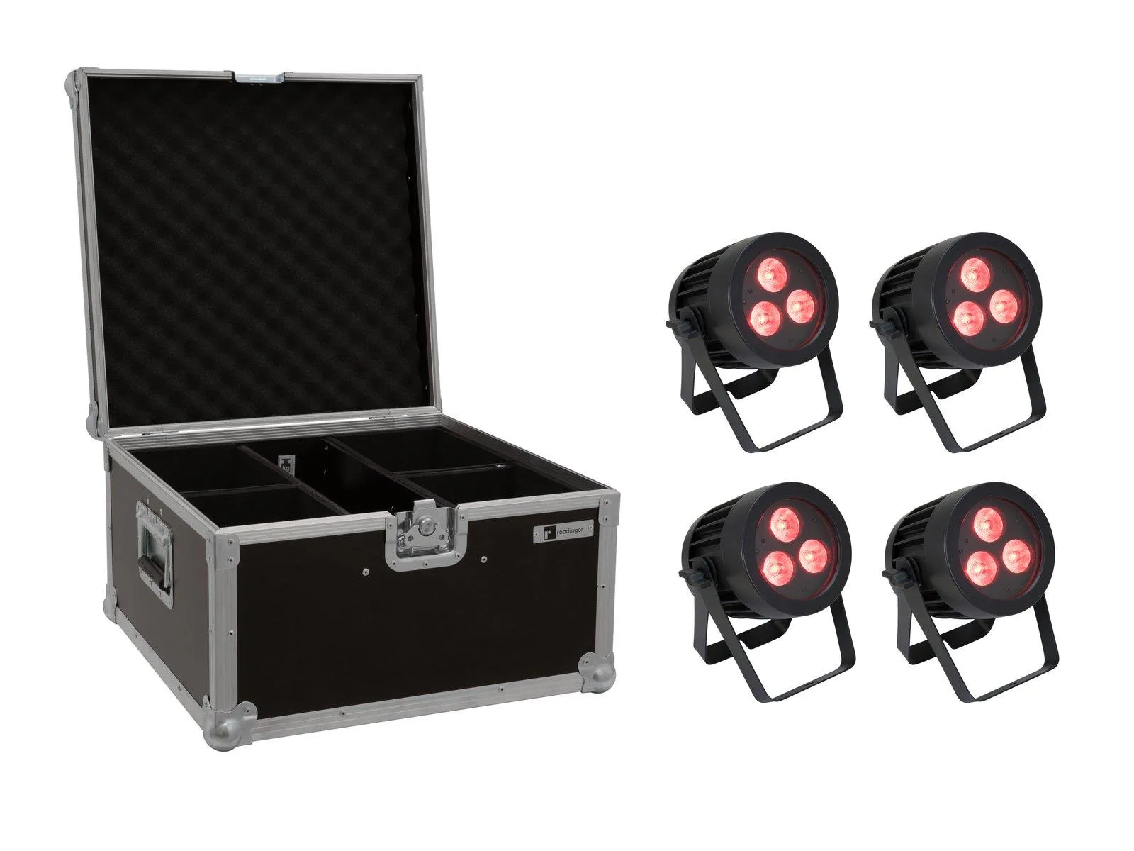 Eurolite Set 4x LED IP PAR 3x9W SCL Spot + Case