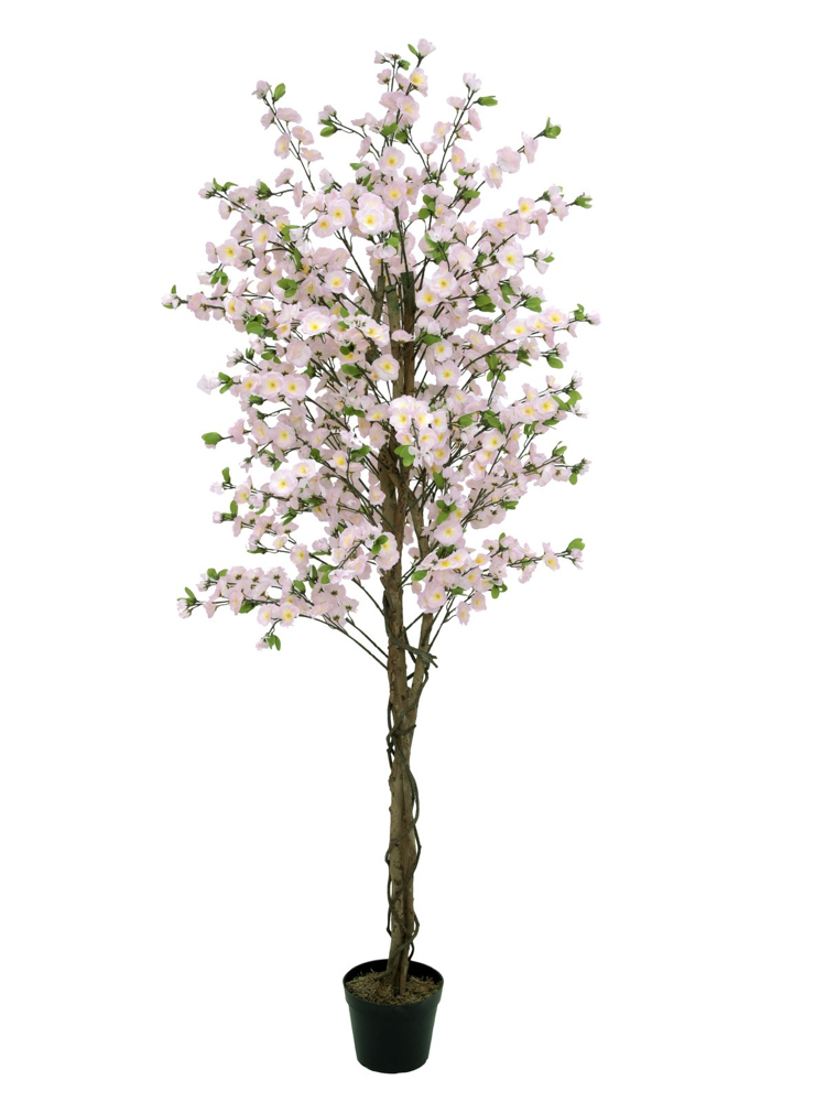 Europalms Cherry tree with 4 trunks, artificial plant, pink, 180 cm