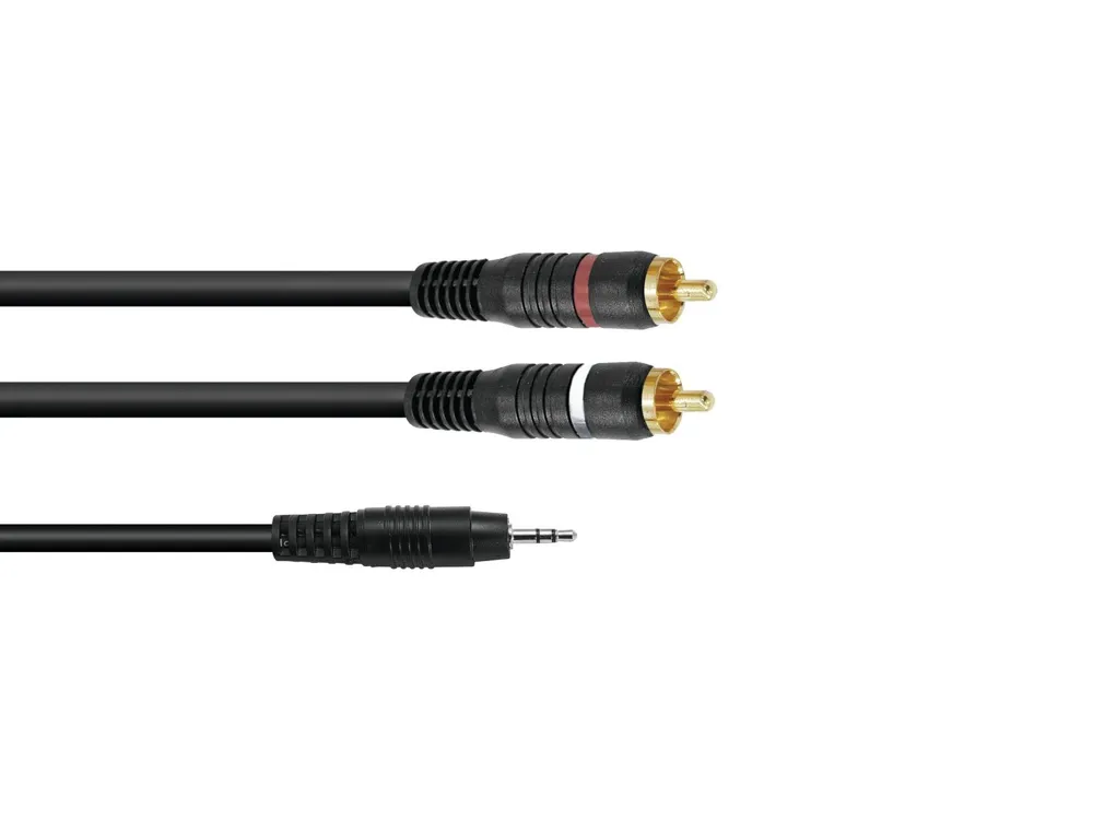 Omnitronic 3.5mm Ma ST > 2xRCA Ma Gold 0.5m