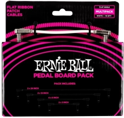 Ernie Ball 6387 Flat Patch Cable White Multipack