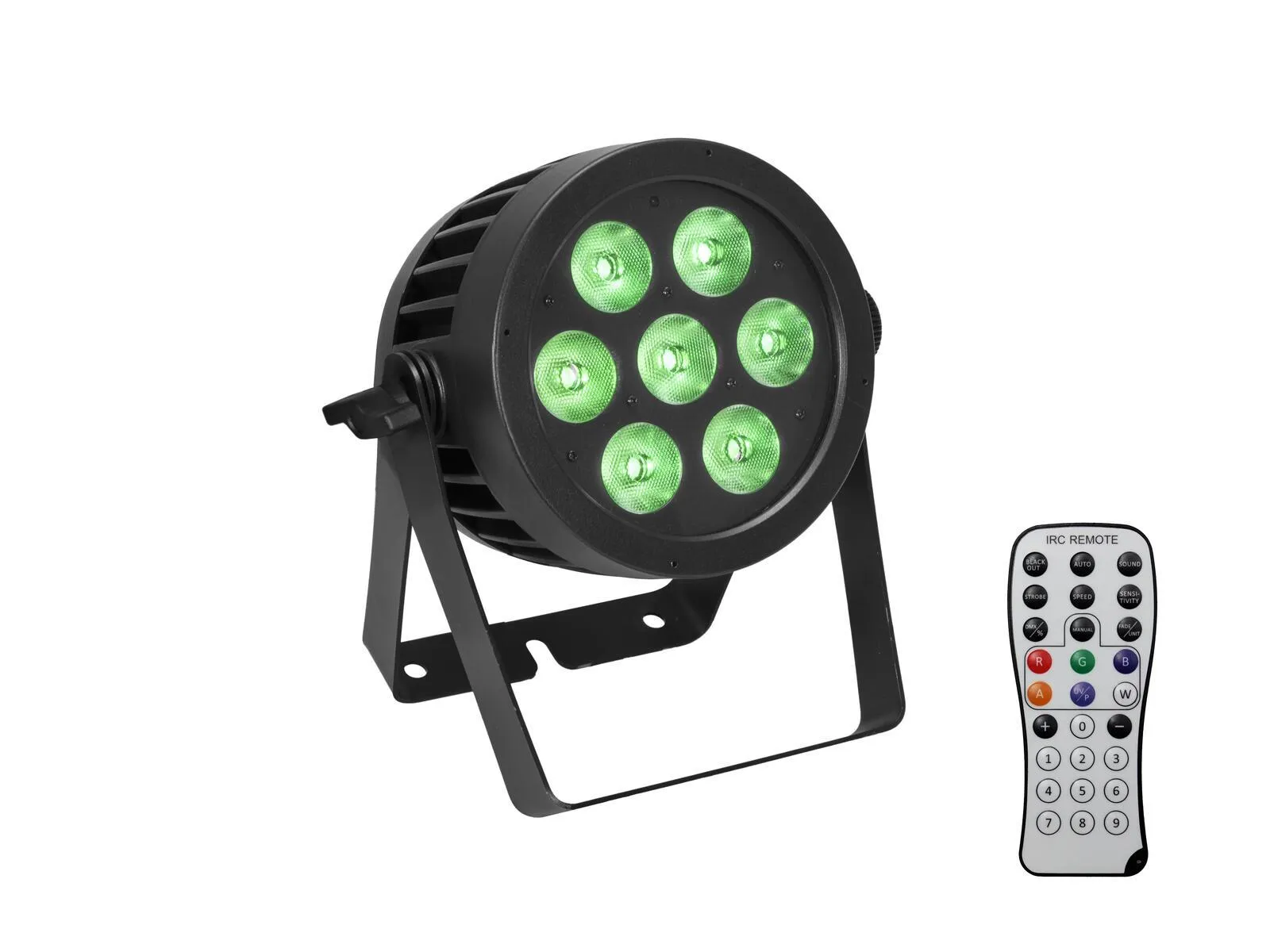 Eurolite Set 8x LED IP PAR 7x9W SCL Spot + Case with wheels