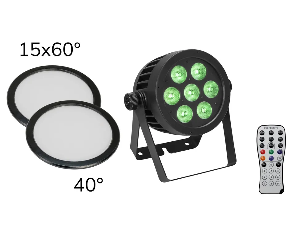 Eurolite Set LED IP PAR 7x8W QCL Spot + 2x Diffuser cover (15x60 and 40)