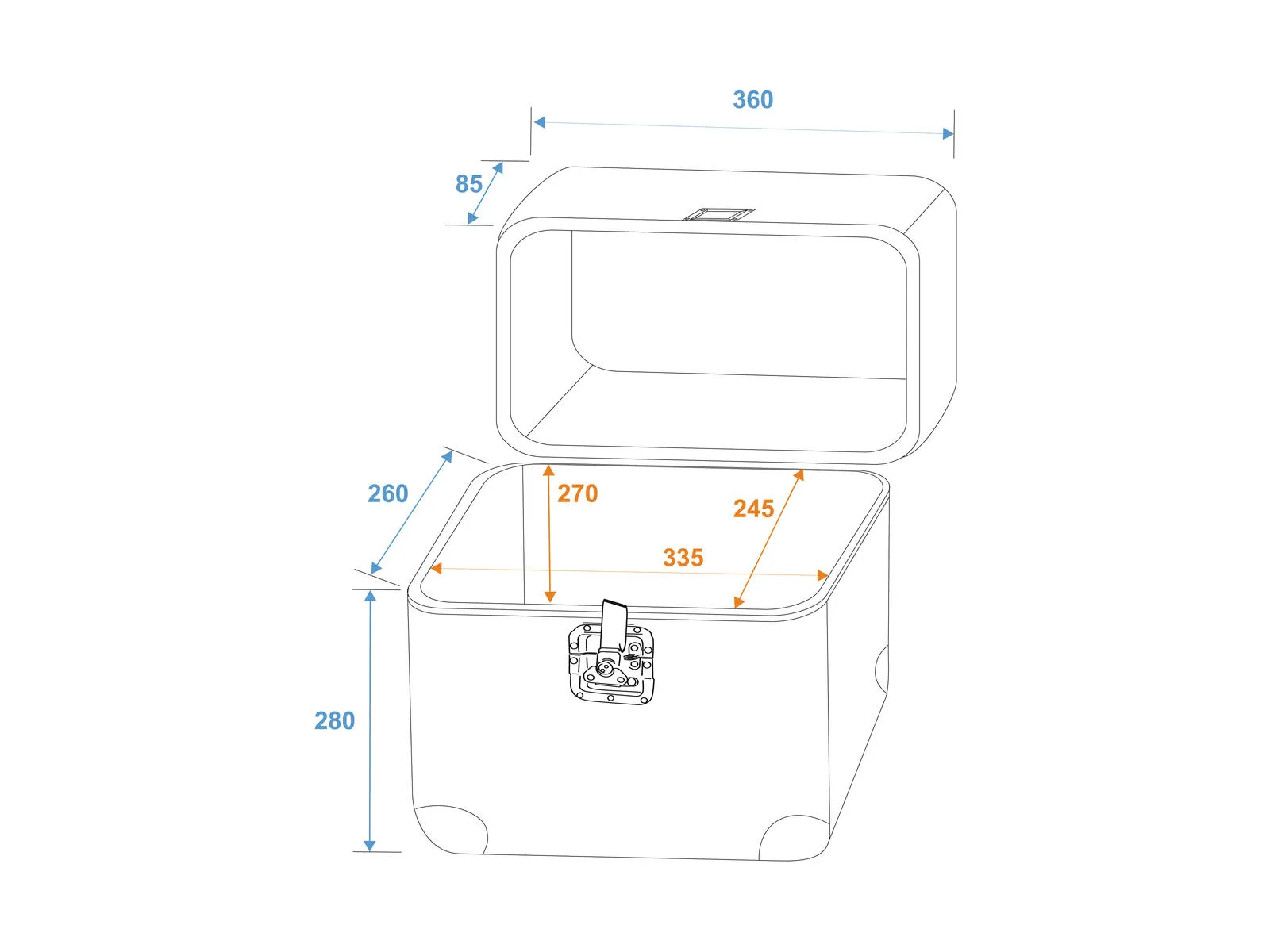 Roadinger Record Case ALU 75/25 Rounded BK
