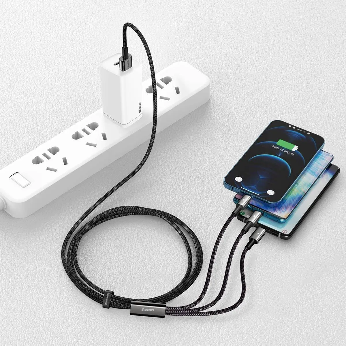 Baseus USB cable 3in1 USB to micro USB + USB-C + Lightning 3.5A 1.5m