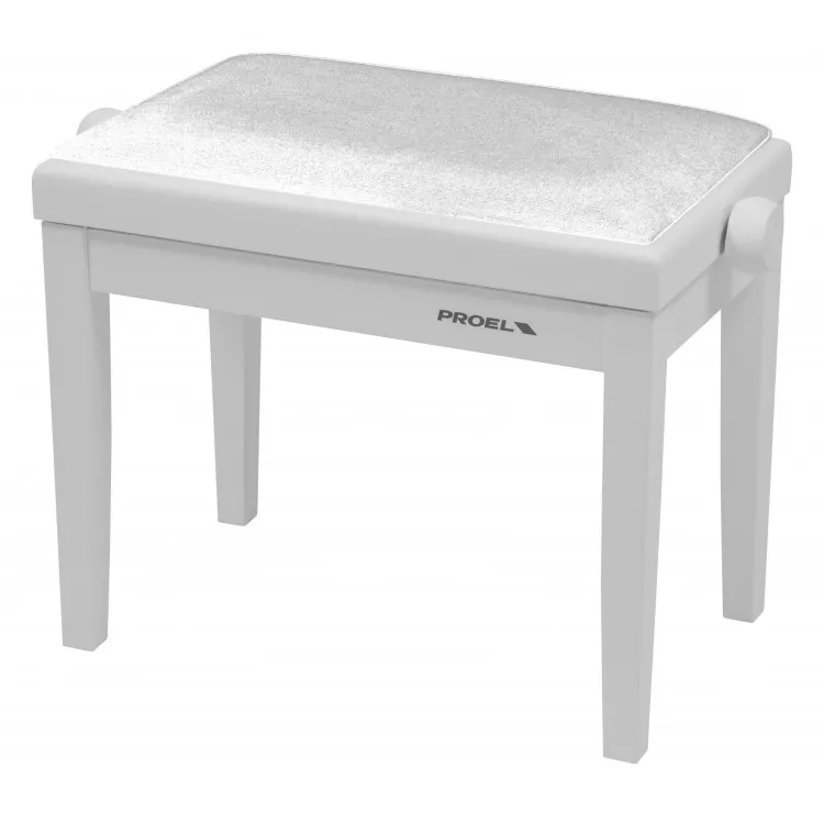 Proel Adjustable Piano Bench Matt White Velvet