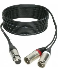 Klotz 1xXLR Fe 5-pin > 2xXLR Ma 3-pin 3m