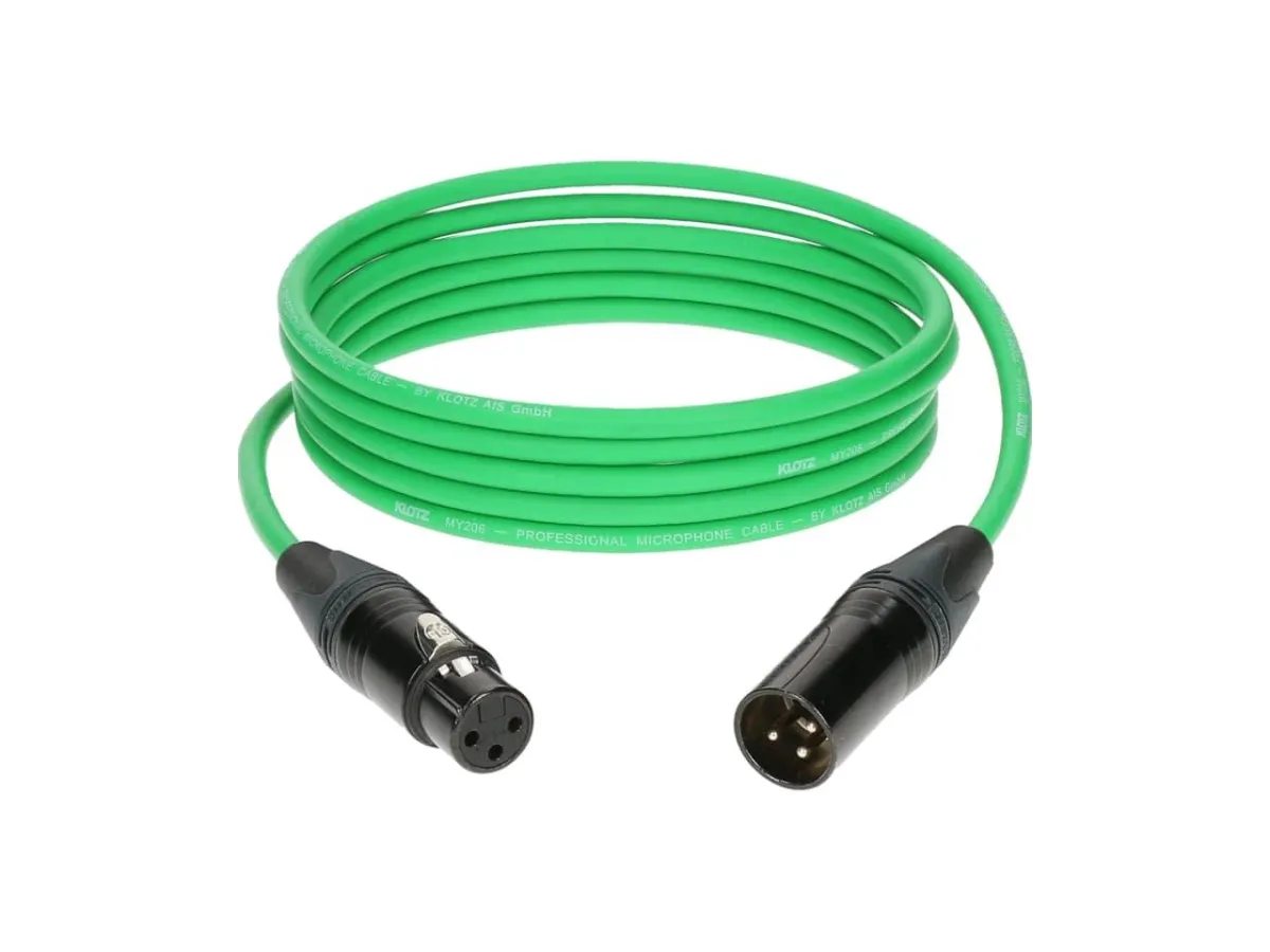 Klotz 1xXLR Ma > 1xXLR Fe Green 7.5m