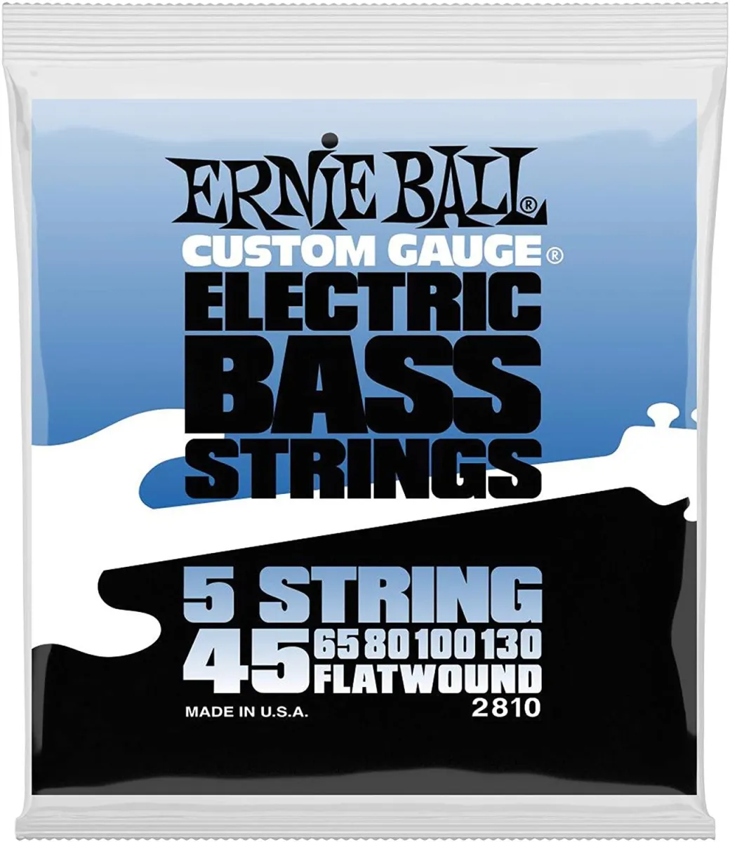 Ernie Ball 2810 Flatwound 5-string Electric Bass Strings 45-130 Gauge