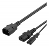 Cable Power Cable C14 > C13+C7 0,5m Black