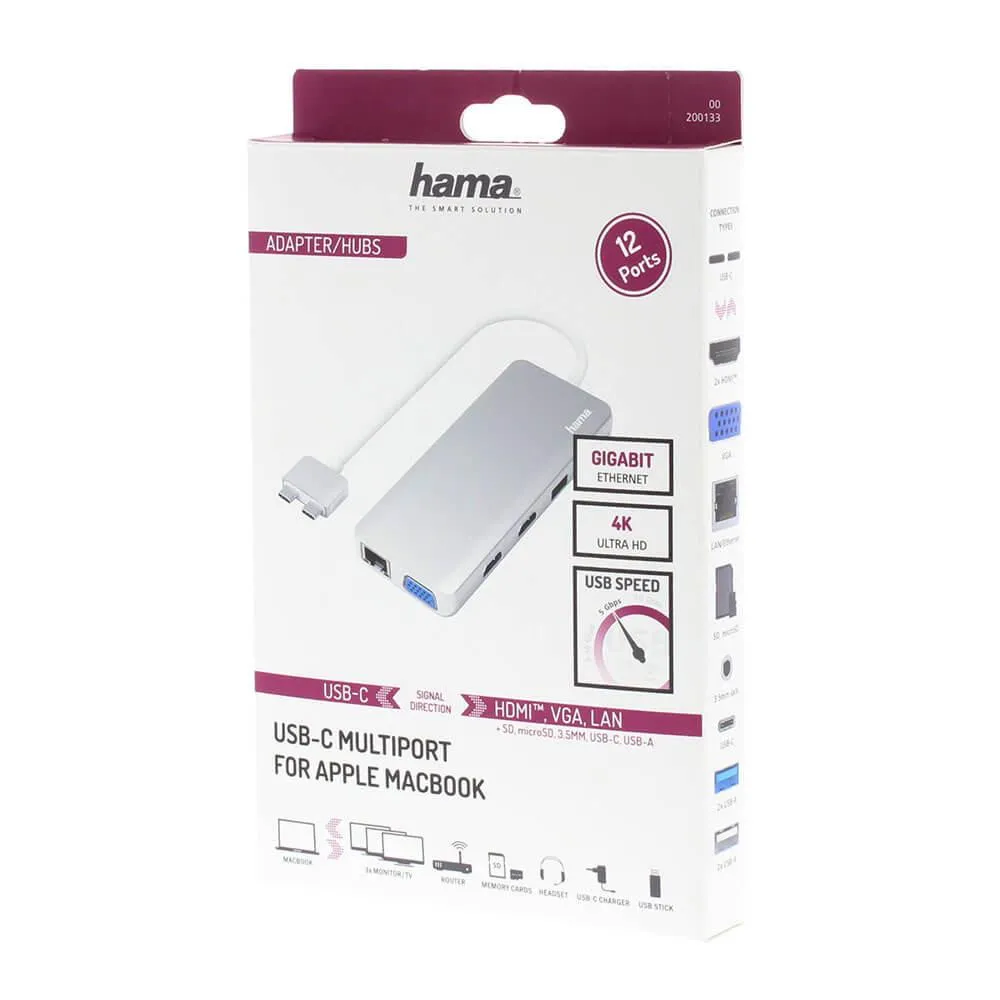 Hama USB-C Hub Connect2Mac 12-port