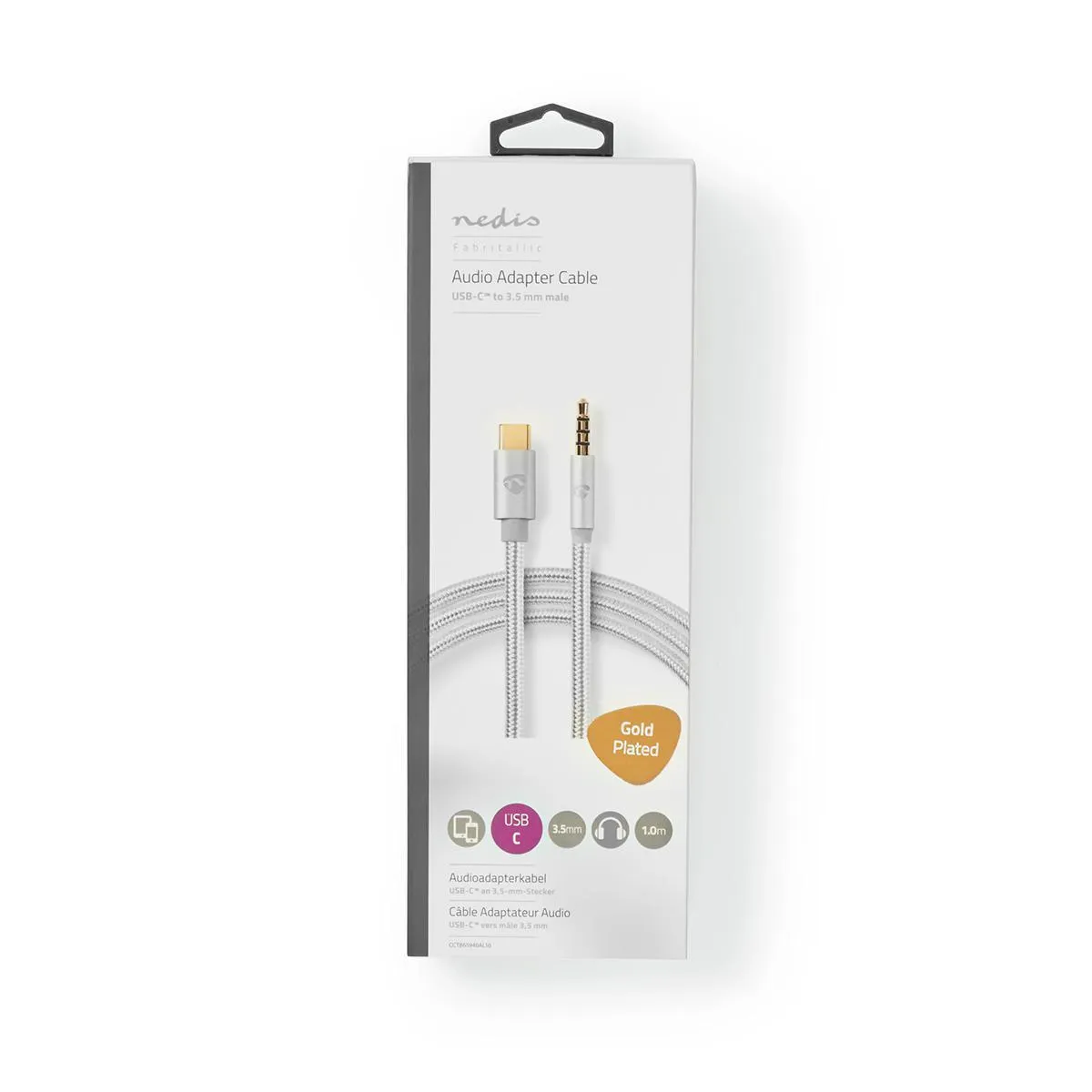 Nedis USB-C 2.0 Ma > 3.5mm Ma 1m Braided