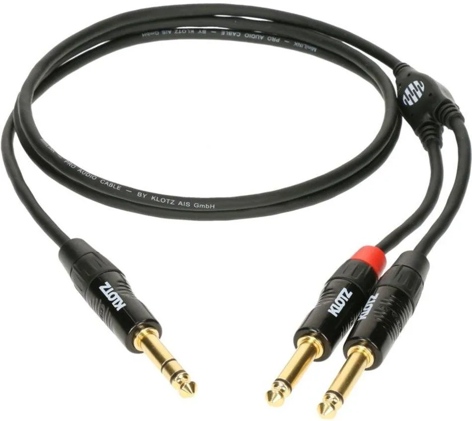 Klotz 1x6.3mm Ma ST > 2x6.3mm Ma MO Goldplated 0.9m