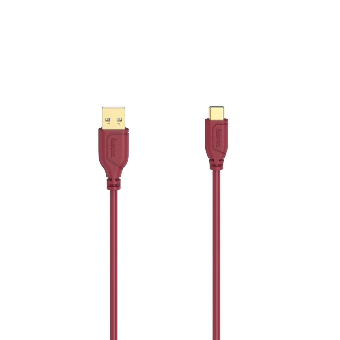 Hama USB-C > USB-A Flexi-Slim Gold Red 0.75m