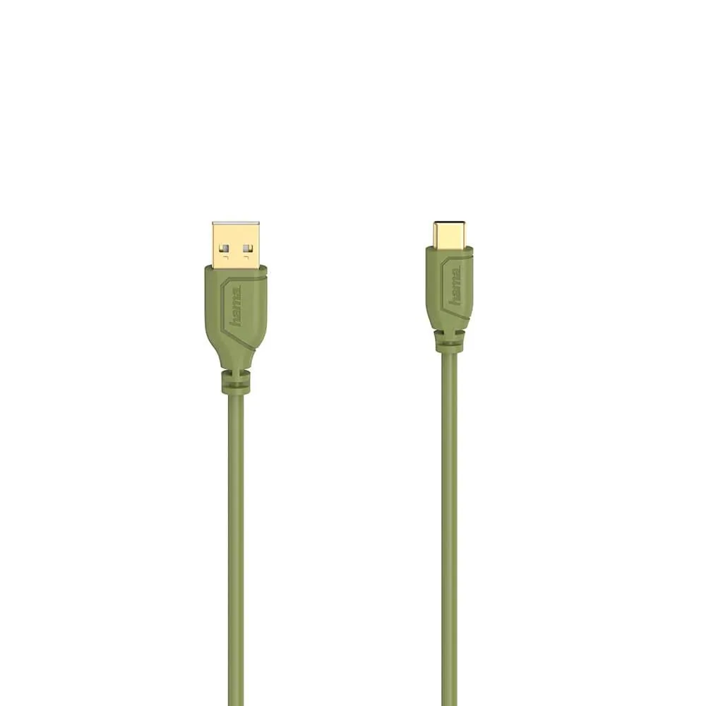 Hama USB-C > USB-A Flexi-Slim Gold Green 0.75m