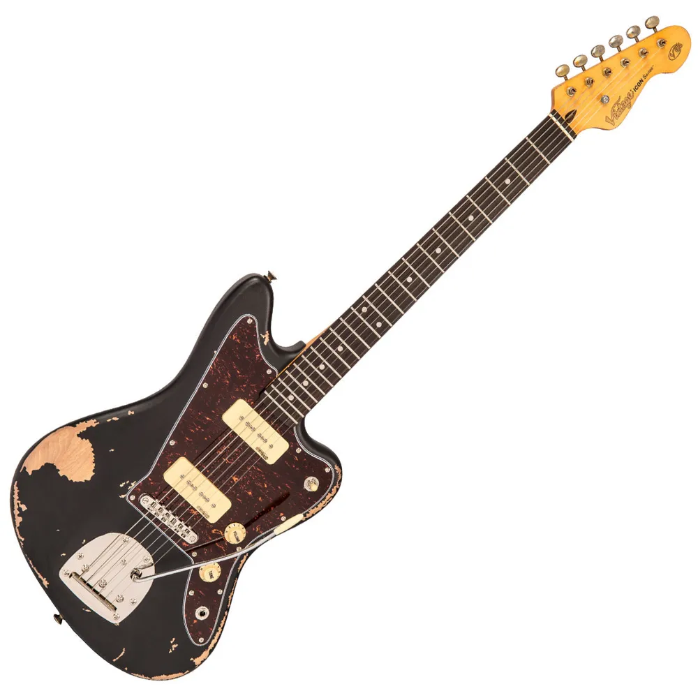 Vintage V65 Icon Vibrato Distressed Black