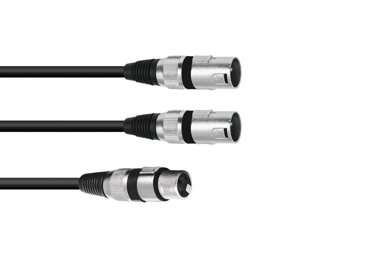 Omnitronic XLR Fe > 2xXLR Ma 1.5m