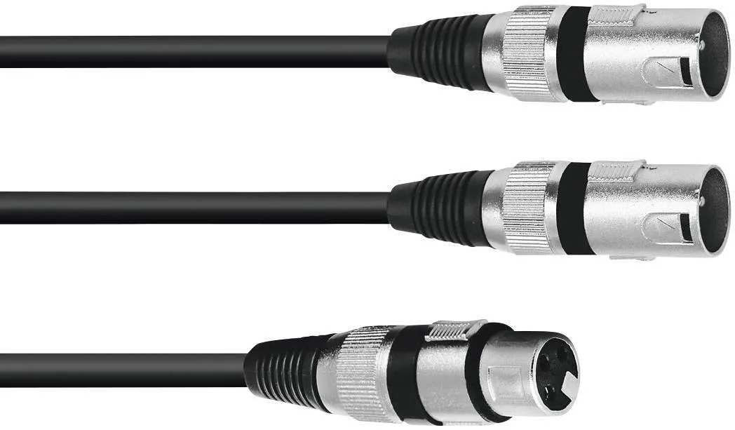 Omnitronic XLR Fe > 2xXLR Ma 3m