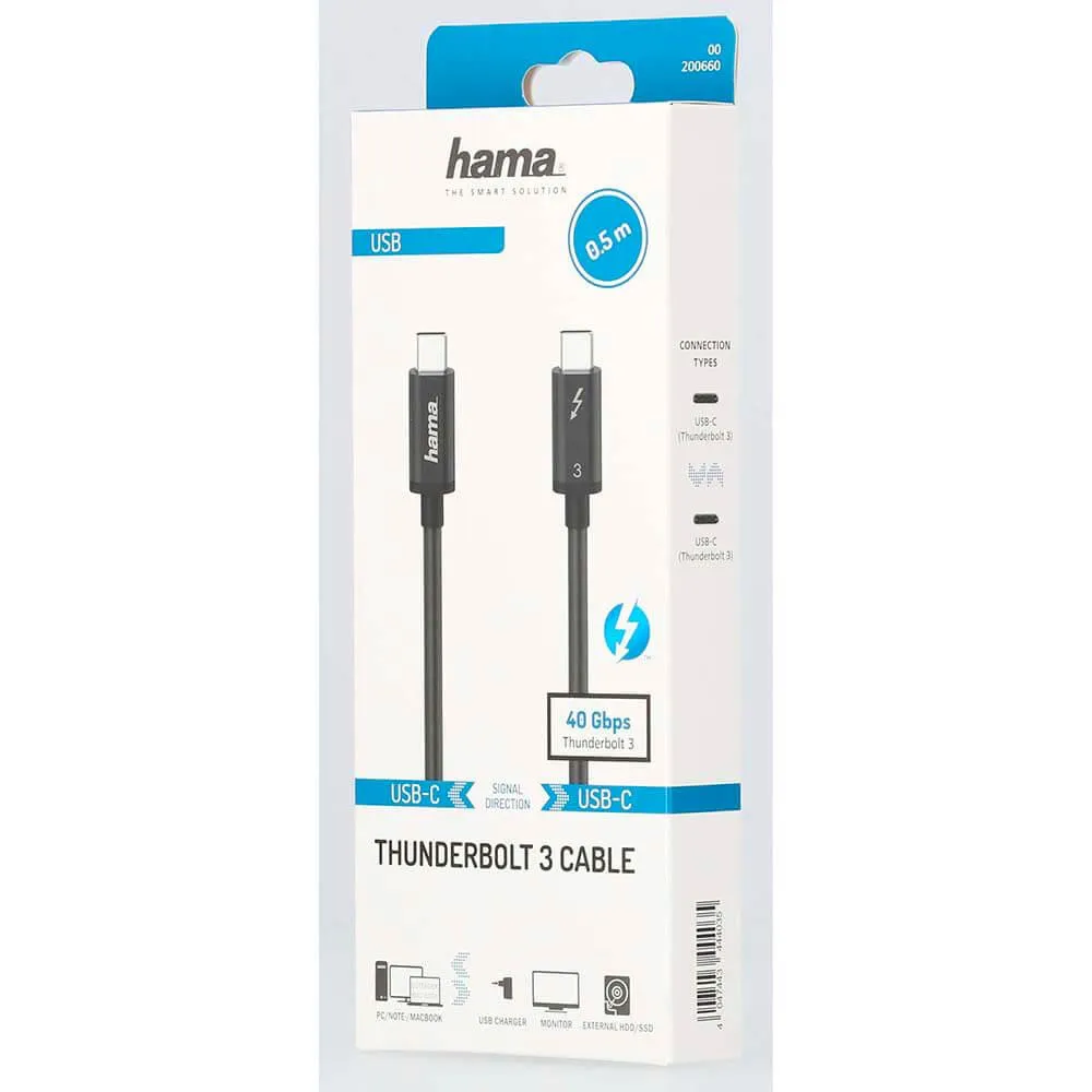 Hama Thunderbolt-3 USB-C 40Gbit/s Ultra-HD 5K 0.5m