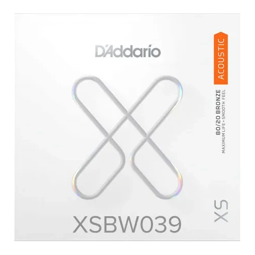 D'Addario XSBW039 80/20 Bronze Ball End Single String, .039