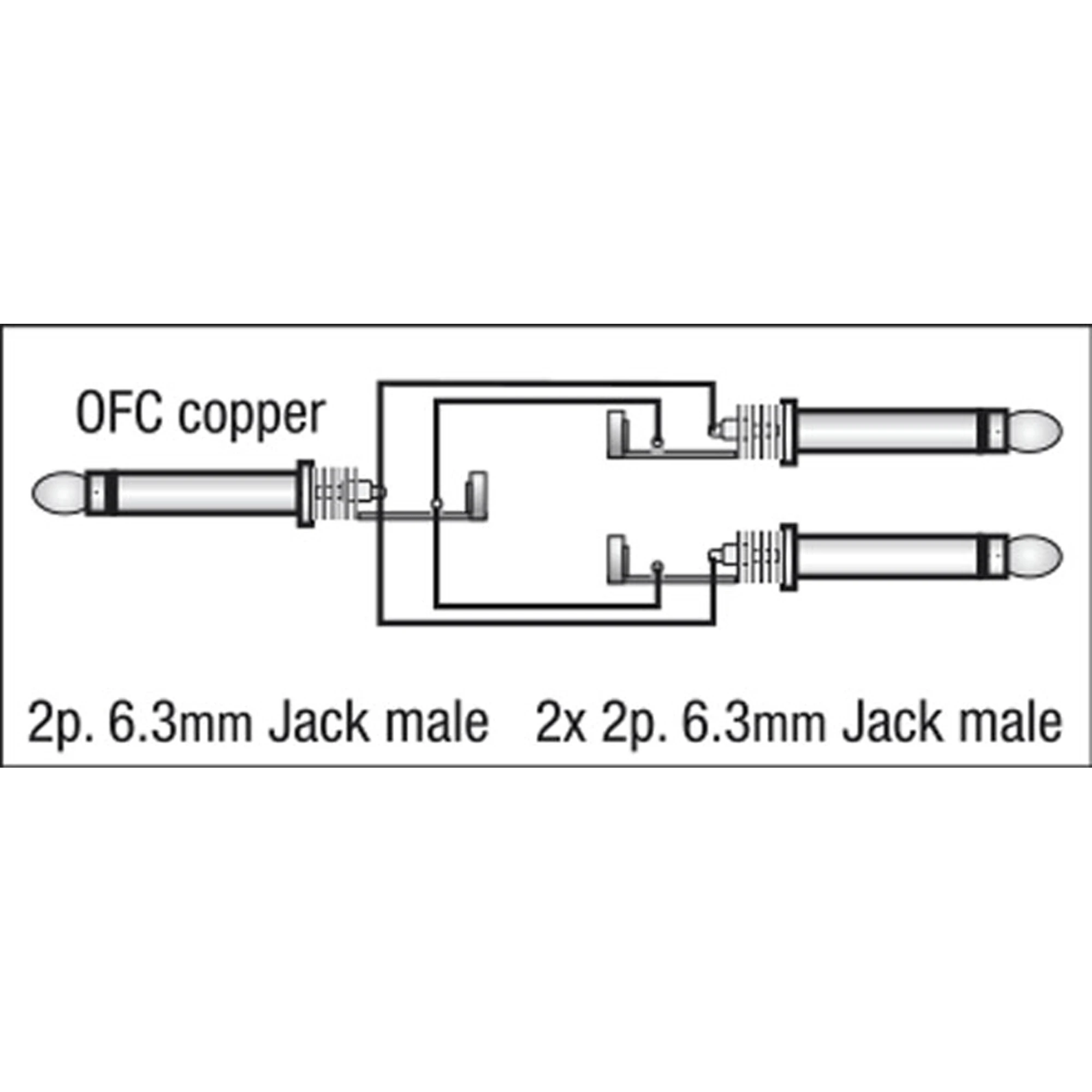 DAP Audio 6.3mm Ma MO > 2x6.3mm Ma MO 1.5m