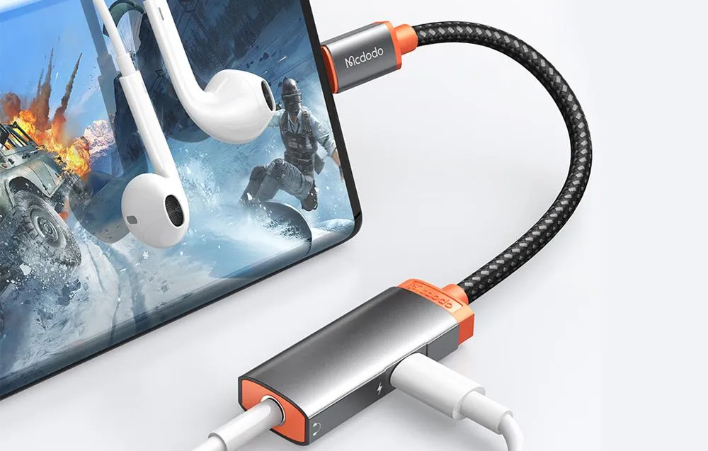 Mcdodo USB-C Ma > 1xUSB-C Fe + 3.5mm Fe Adapter PD 60W