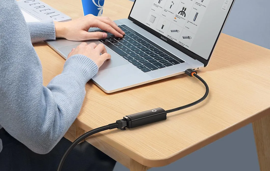 Baseus USB-C > RJ45 Network Adapter Black