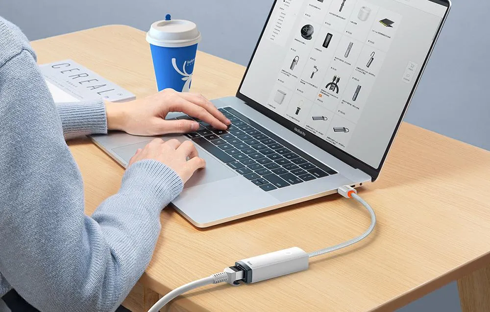 Baseus USB-C > RJ45 Network Adapter White