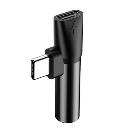 Baseus USB-C > 3.5mm Fe + USB-C Fe Adapter Black