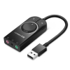 Ugreen External USB Audio Card Black 15cm