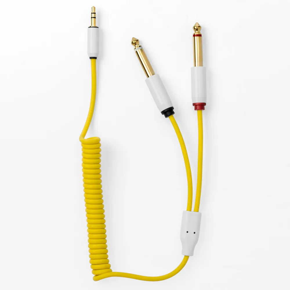 myVolts 3.5mm Ma to 2x6.35mm Ma MO curly 40-50cm Pineapple Yellow