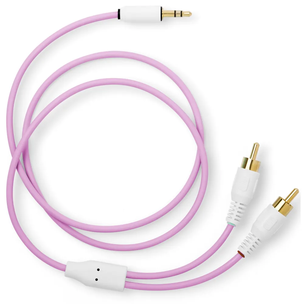myVolts Straight Mini Jack to LR RCA 80cm Jellybean Purple