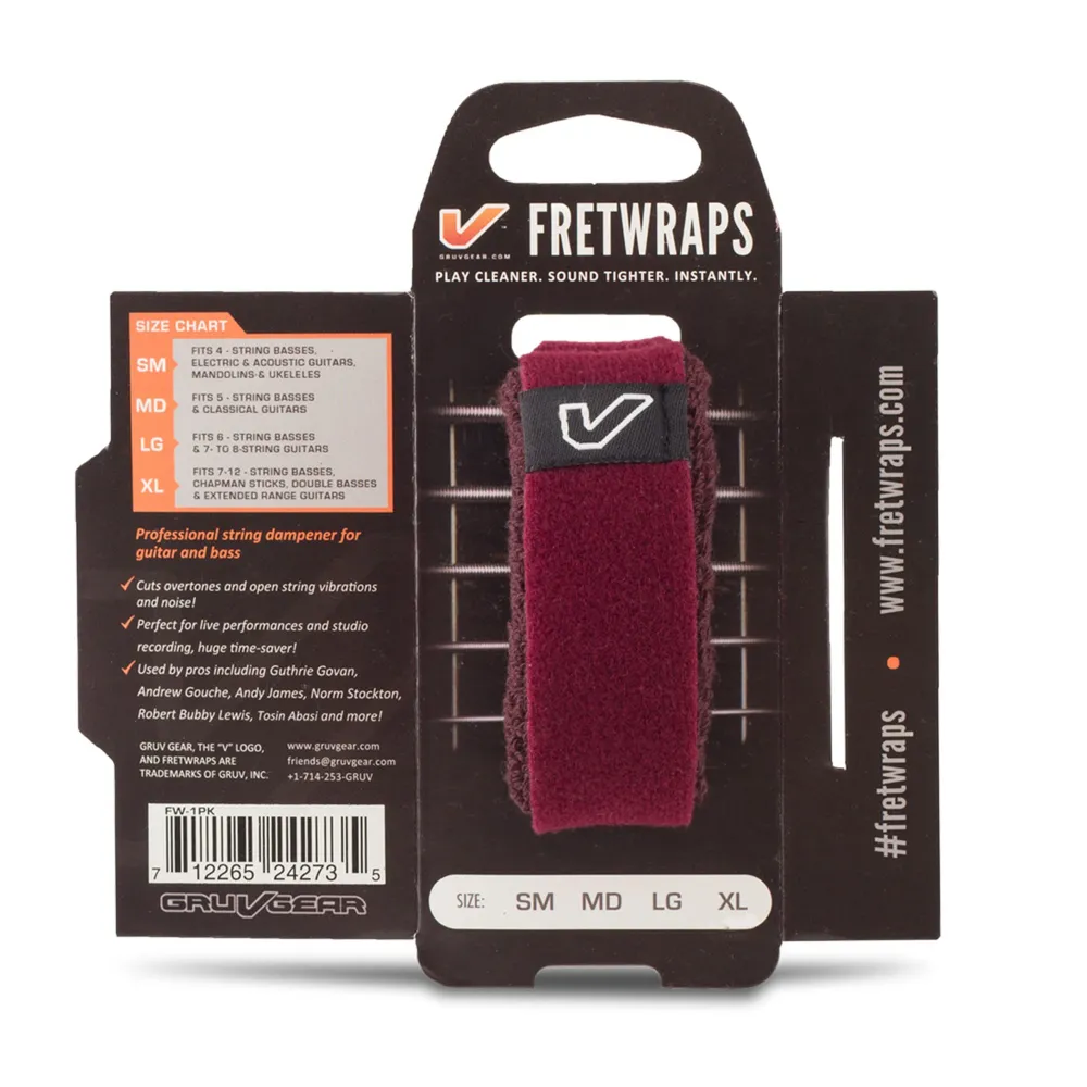 Gruv Gear FretWraps HD Wine 1-Pack Burgundy Large
