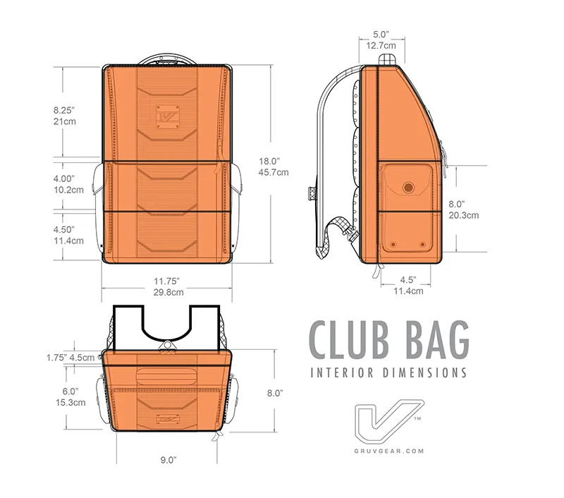 Gruv Gear Club Bag Classic Black/Orange