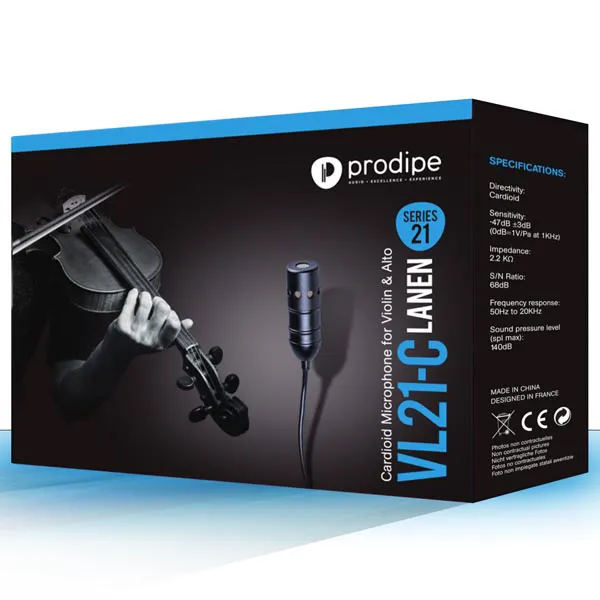Prodipe VL21 Violin & Viola Electret Microphone Cardio