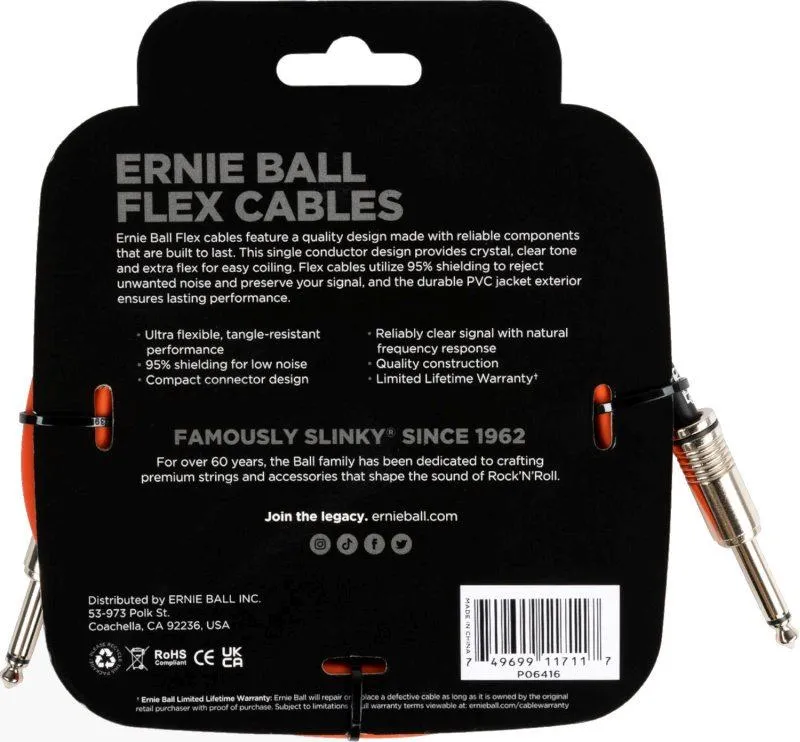 Ernie Ball 6416 Instrument Cable 3m - Orange