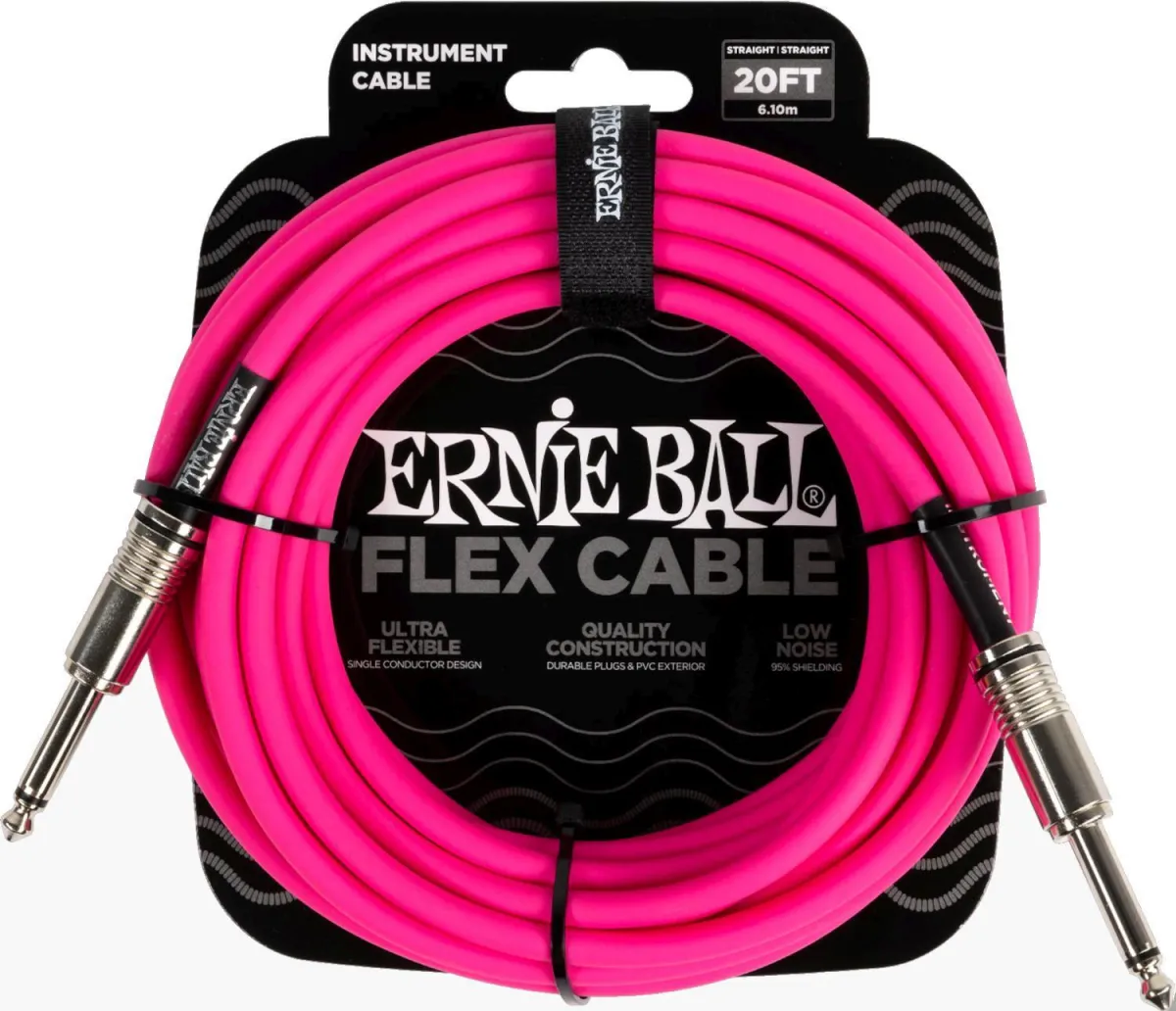 Ernie Ball 6418 Instrument Cable 6m - Pink