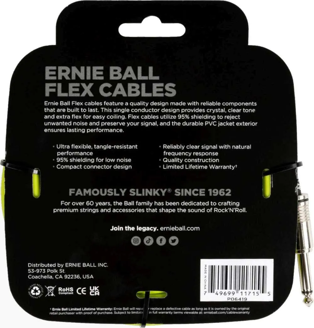 Ernie Ball 6419 instrument Cable 6m - Green