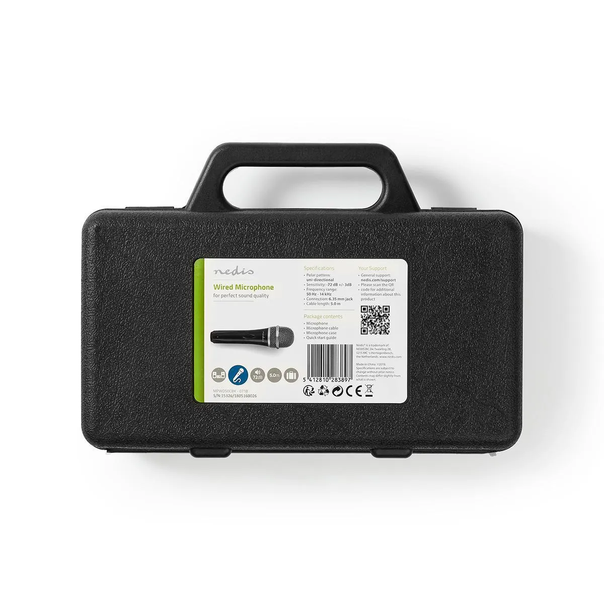 Nedis Uni-directional Dynamic Microphone plus Cable and Travel Case