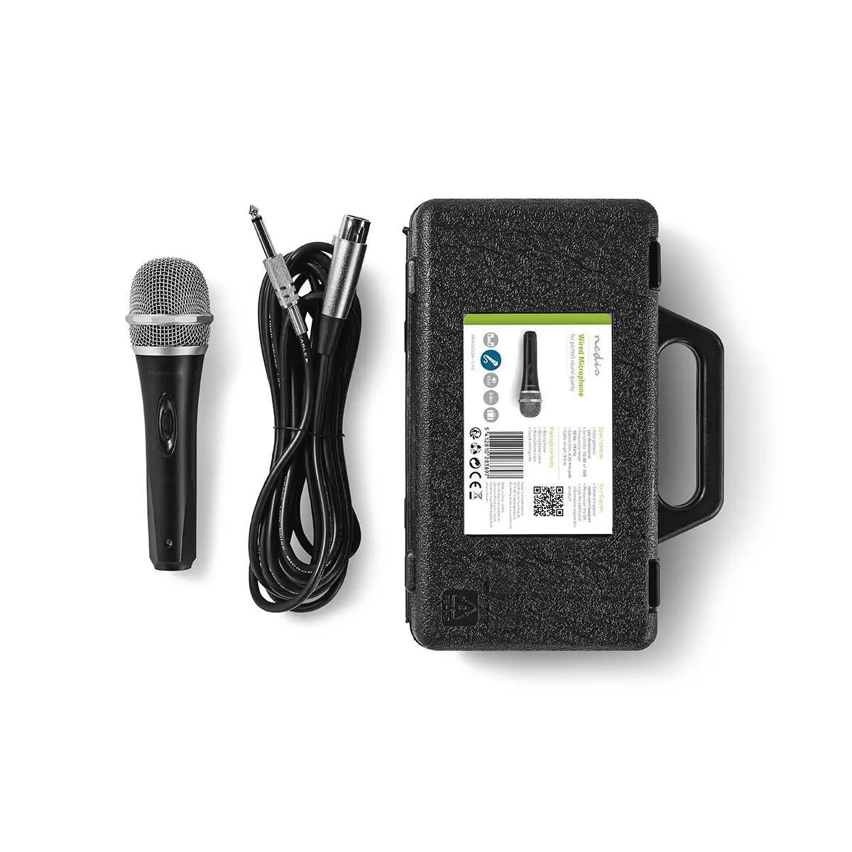 Nedis Uni-directional Dynamic Microphone plus Cable and Travel Case
