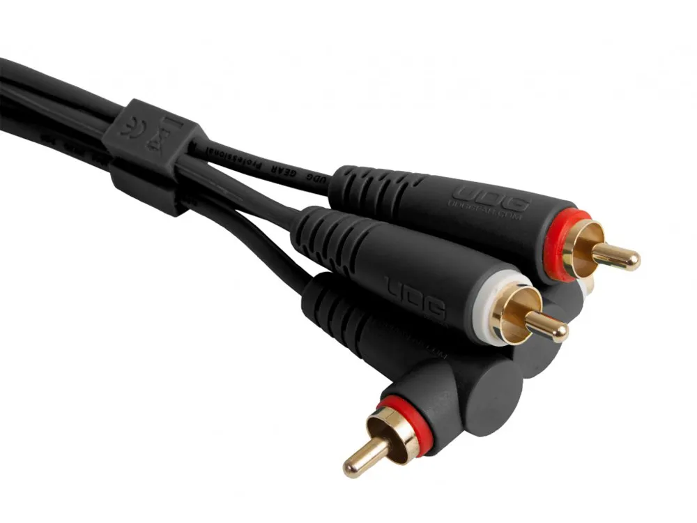 UDG Double RCA-Angled RCA Black 3m