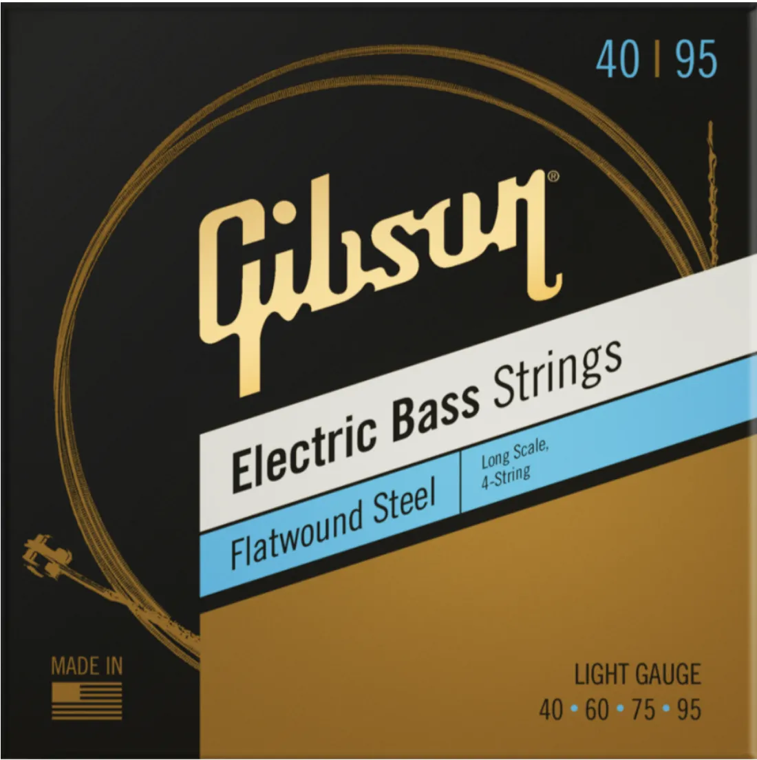 Gibson Long Scale Flatwound Bass Strings Light