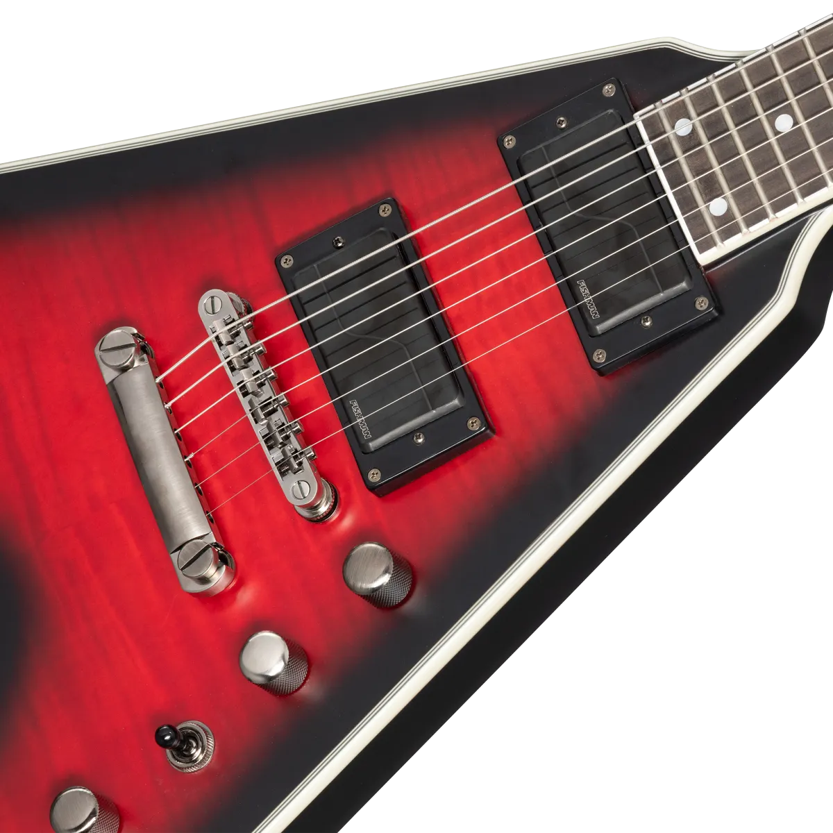 Epiphone Dave Mustaine Prophecy Flying V Figured Aged Dark Red Burst